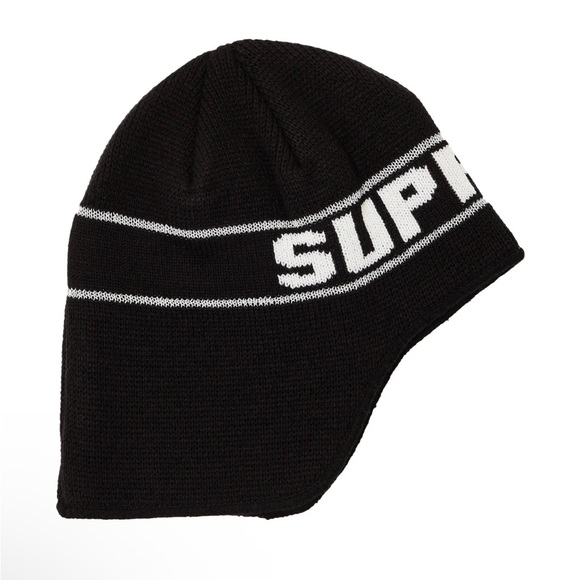 Supreme Earflap Beanie, in black - Picture 3 of 4